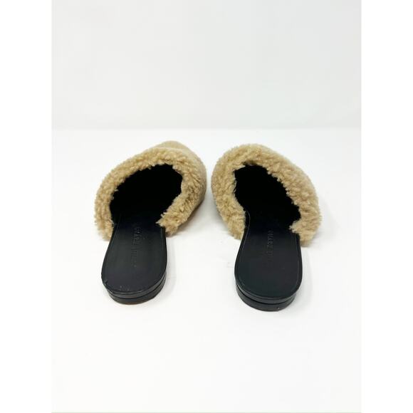 Jenni Kayne Shearling Flat Pointy Toe Mule Slip On Shoe Natural Brown EU 37 - Picture 5 of 9